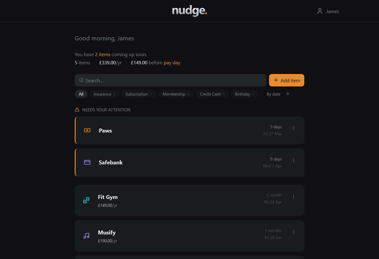 Nudge dashboard